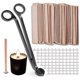 thumbnail image 2 of 100Pcs Wooden Candle Wicks,Wood Candle Wicks Smokeless 5.1 X 0.5 Inch Natural Wood Wicks with Wick T, 2 of 5