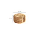 thumbnail image 2 of 1 Pcs Natural Rattan Coaster, Handmade Rattan Coasters, Boho Wicker Coasters for Drinks, Round Rattan Coaster, Rustic Farmhouse Wooden Coffee Table Decor, Kitchen, Dining Room, 2 of 3