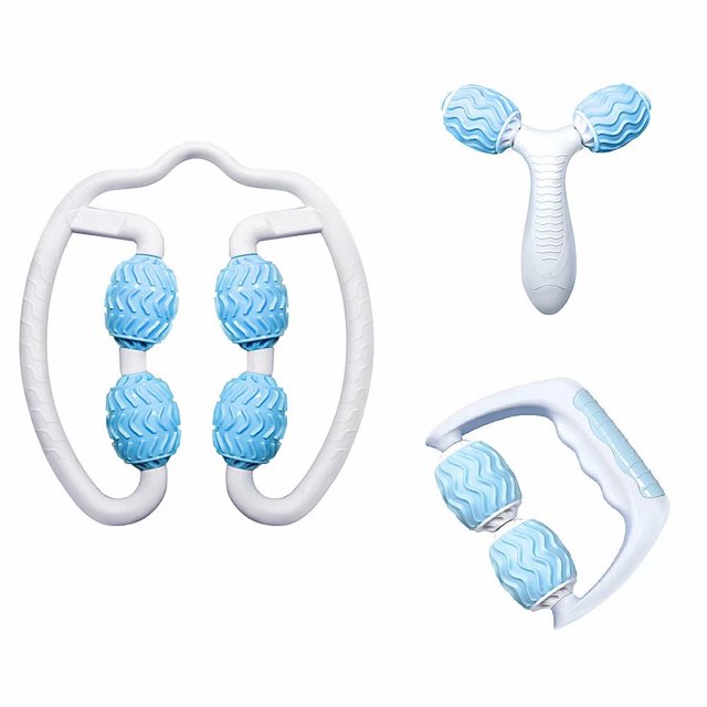 Masajeador de cuello manual (3 piezas)Masajeador de cuello manual, masajeador de piernas azul Ac