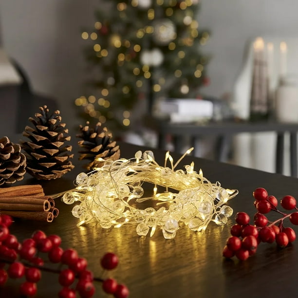 Lámpara de Navidad, luces de boda, cadena de luces LED, decoración de bodas, luces de cadena para bodas, luces de cadena para fiestas, luces de cadena portátiles, metal, cadena de 100 luces, luces