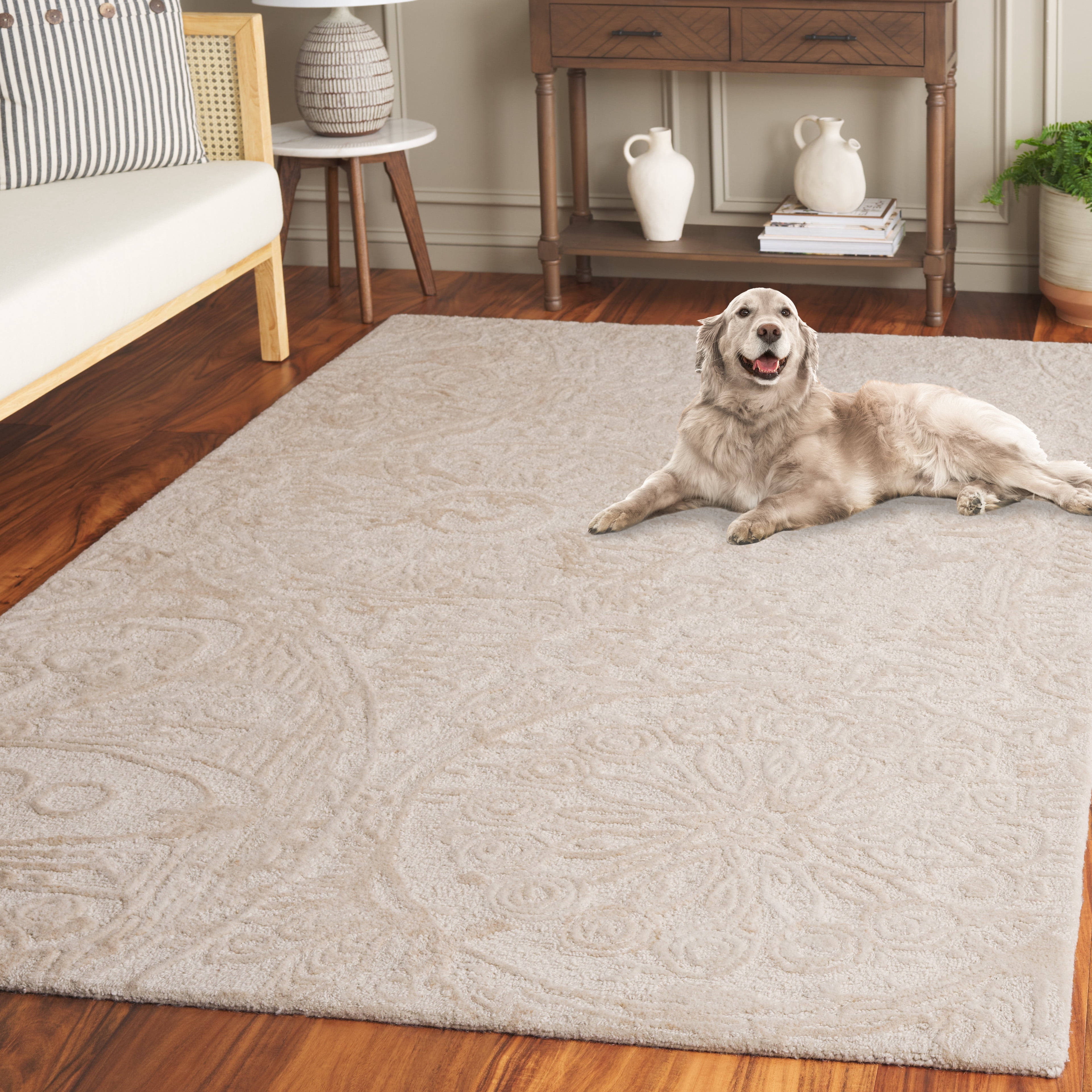 SAFAVIEH Abstract Delaney Floral Area Rug, Beige/Ivory, 6' x 9'