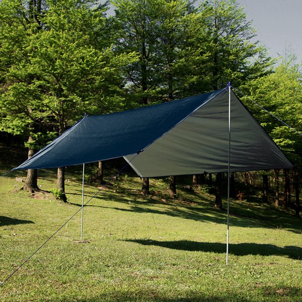 Toldo de Rectangular CUTICAT Impermeable para Acampar Patio Exterior Jardín P Negro