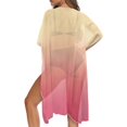 thumbnail image 5 of HELLHERO Peach Gradient Pattern Long Kimono Swimsuit Cover Up Loose Polyester Fashion Bathing Suit Cover Up, 5 of 6