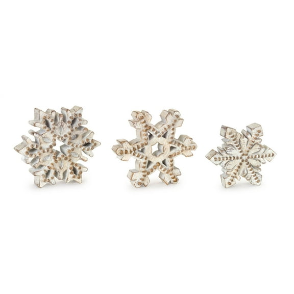 Home Decorative Snowflake (Set of 3) 6"H Resin