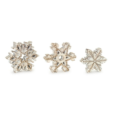 Home Decorative Snowflake (Set of 3) 6"H Resin