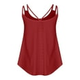 thumbnail image 6 of Lovskoo Eyelet Summer Tops for Women 2024 Tank Tops U Neck Sleeveless Tank Top Solid Color Casual Trendy Top Red, 6 of 7