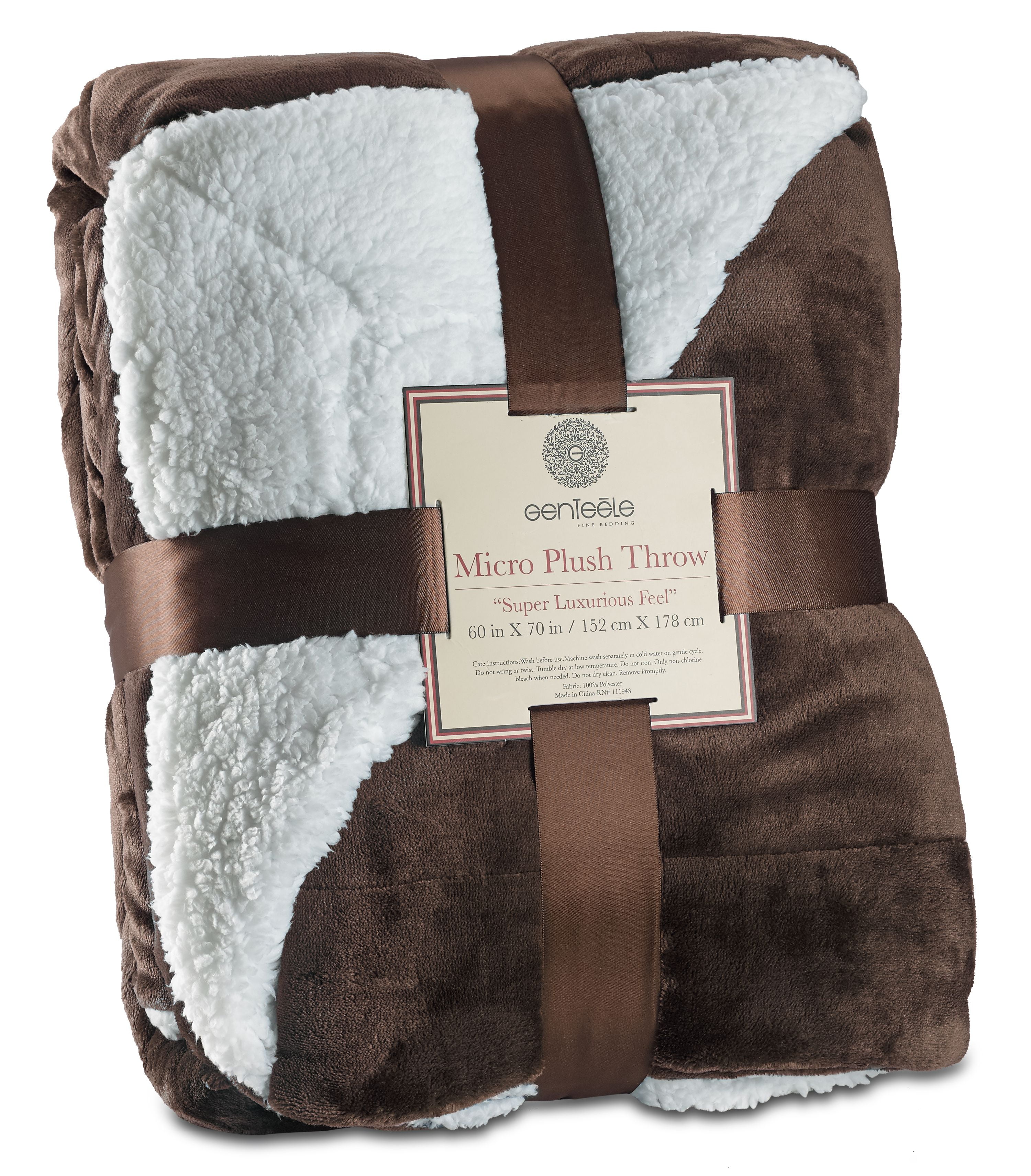 Genteele Super Soft Luxurious Sherpa Throw Blanket, 60\