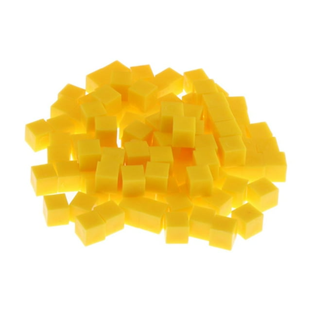 100 Pcs Cubes de Matériel Maths Montessori Jouet Manipulatif pour Enfants 3+ Jaune