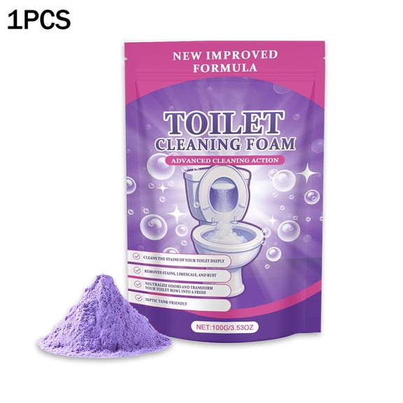 Toilet Cleaning Powder with Sodium Percarbonate and Citric Acid for Powerful Stain Removal and Fresh Scent, 100g Bag