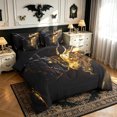 thumbnail image 2 of meiyoeat Black Gold Dragons Twin Bedding for Men Women Boys, Mystic Flame Wildlife Bedding Comforter Set, Black Gold, Black Reversible, 7 Pieces, 2 of 5