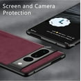 thumbnail image 4 of Dteck for Google Pixel 6 Pro Slim Back Case, Luxury Shockproof Business Retro Premium PU Leather Hybrid Case Cover, Anti-Drop Protective Cover with Lens Protection, winered, 4 of 5