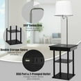 thumbnail image 4 of Gymax Floor Lamp End Table Modern Bedside Nighstand Desk w/ USB Charging Ports Shelves, 4 of 10