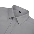 thumbnail image 3 of GLESTORE Mens Dress Shirts Long Sleeve Button Down Solid Formal Shirt Business Casual Men Turn-Down Collar Light Gray M, 3 of 4