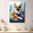 thumbnail image 2 of Norwegian Lundehund Art Canvas Fun Popcorn, Donuts and Lollipops Dogs. Watercolor Art Print, Canvas Canvas for wall decor living room, Bedroom, Bathroom. Funny Wall Art Decor, 2 of 4