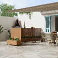 thumbnail image 2 of MAYEERTY 47*16*47"Outdoor Brown Metal Planter with Rect Louvered Climbing Trellis, Drainage hole & Wheels, 2 of 9