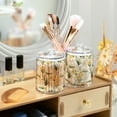 thumbnail image 3 of Yayeee 2 Pack Qtip Holder Bathroom Cotton Swab Canister with Lid Clear Dispenser Set, White Rabbits, 3 of 6