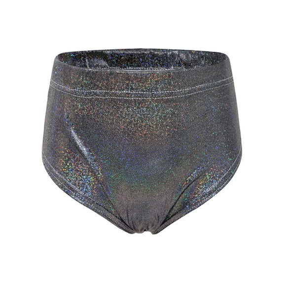 Linjinx Kids Girls Shiny Dance Briefs Stage Performance Cheerleading Bottom Ballet Yoga Active Shorts Black 150