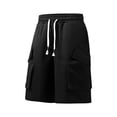 thumbnail image 4 of Men's Hiking Cargo Shorts Quick Dry Lightweight Elastic Waist Drawstring Travel Shorts with Multi Large Pockets for Fishing Camping Golf Black S, 4 of 9