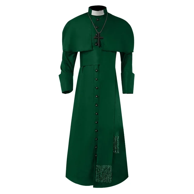 Men Cassock Priest Robe Roman Catholic Church Soutane Costume For Bishop Pope Pastor Father