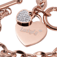 thumbnail image 3 of Pulseras Mujer con Dijes de Corazón LuckyLy, Acero Inoxidable con Zirconia Cúbica, Modelo Uma rosa UNITALLA, 3 of 7