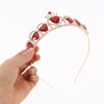 thumbnail image 4 of 1 juego de lujosa tiara de princesa y collar, corona de novia con forma de corazón para boda, fiesta de cumpleaños, diadema con diamantes de imitación para mujer, 4 of 7