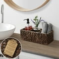 thumbnail image 2 of Casafield Set of 2 Water Hyacinth Storage Baskets with 3 Sections, Espresso - Woven Bin Organizers for Bathroom, Laundry, Pantry, Office, Shelves, 2 of 7