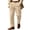 Khaki, variant on TOMVIGX Mens Striped Dress Pants Loose Fit Elastic Waist Button Closure Wide Leg Business Slacks with Pockets Daily Casual Trousers