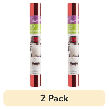 (2 pack) CricutFoil Iron-On Vinyl, Red, 12" x 24"