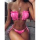 thumbnail image 2 of Bikini cómodo con pliegues y huecos para mujer, traje de baño acolchado con realce, conjunto de ropa de playa OAVQHLG3B Store lin121212, 2 of 4