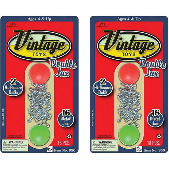 JA-RU, Vintage Metal Jacks Game Set Retro Toys (2 Packs) Mini Jax Game with Two