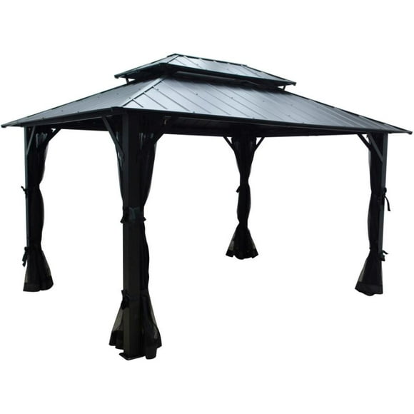 Park West Galvanized Top Gazebo - with Net, 10' x 10'