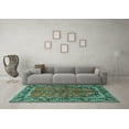 thumbnail image 3 of Ahgly Company Indoor Rectangle Persian Turquoise Blue Traditional Area Rugs, 8' x 10', 3 of 4