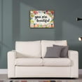 thumbnail image 5 of Inspirational Quote You Are Beautiful Canvas Wall Art,Colorful Flowers Motivational Canvas Artwork Picture Poster Decor for Home Bedroom Living Room Girl Room Office,12 x15 Inch, 5 of 6