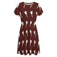 thumbnail image 4 of Mississippi State White Cowbell Dress Fashion Beach Short Sleeve Dresses Female Party Printed Sundress, 4 of 7