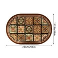 thumbnail image 2 of Holloyiver Non-Slip Quick Dry Bathroom Rug, 23.6"x15.7" Washable Vintage Soft Oval Faux Wool Rug, Boho Bathroom Floor Carpet Door Mat, Low Pile Rugs for Living Room Kitchen Dining Entryway, 2 of 7