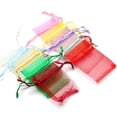 thumbnail image 5 of 50pcs/lot Adjustable Organza Bags Drawstring Jewelry Packaging Favors Cake Pouches Candy Wedding Packing Present Pouches 4Size Fruit green 10x15cm, 5 of 6