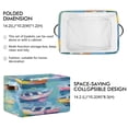 thumbnail image 3 of Square Storage Basket 14.2*10.2*8.3 Inch One Sizex2 Shelf Basket Open Home Storage Bins Bedroom Storage Basket Closet Storage Stylish Decor Oil Painting Boat, 3 of 9
