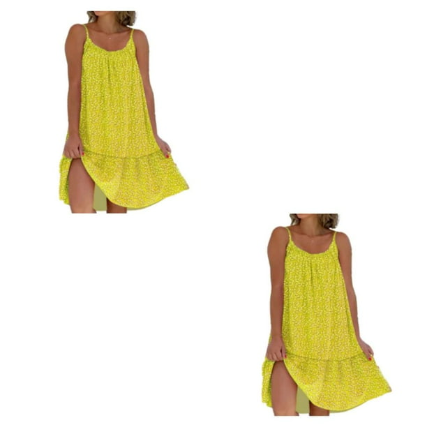 Vestido Maxi multifuncional y elegante Sonducket boho amarillo L