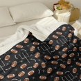 thumbnail image 3 of Football Arrow Black Pattern Soft Sherpa Fleece Throw Blanket, Warm Cozy Plush Blanket for Sofa Bed Couch, All Season, 40"x50", 3 of 5