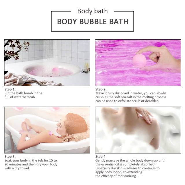 Bomb 40g Handmade Bath Bomb Aromatherapy Relaxation Moisturizing Spa Bomb Bath Salt Pink