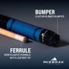 thumbnail image 4 of Mizerak 57″ Metallic Hardwood Pool Cue Stick – Satin Finish, Nylon Grip, Leather Tip – Stylish Canadian Maple Billiard Cue, 4 of 5