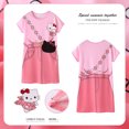 thumbnail image 1 of Pijamas infantiles de verano para niñas, lindos pijamas de manga corta con cuello redondo de dibujos animados, ropa de hogar holgada y delgada para niñas de talla mediana y niños mayores, 1 of 2
