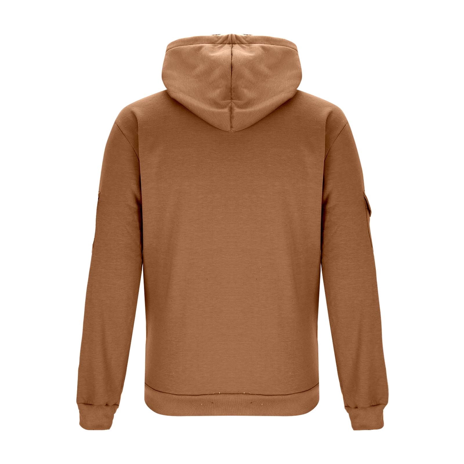 BiZtdJrK Mens Sherpa Lined Hoodie Jackets Winter Thermal Full Zip Hooded Sweatshirt with Pockets, Brown, XXL
