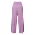 thumbnail image 4 of Womens High Waisted Wide Leg Pants with Tie Detail Patchwork Design Casual Comfortable Trendy Lounge Trousers, 4 of 7