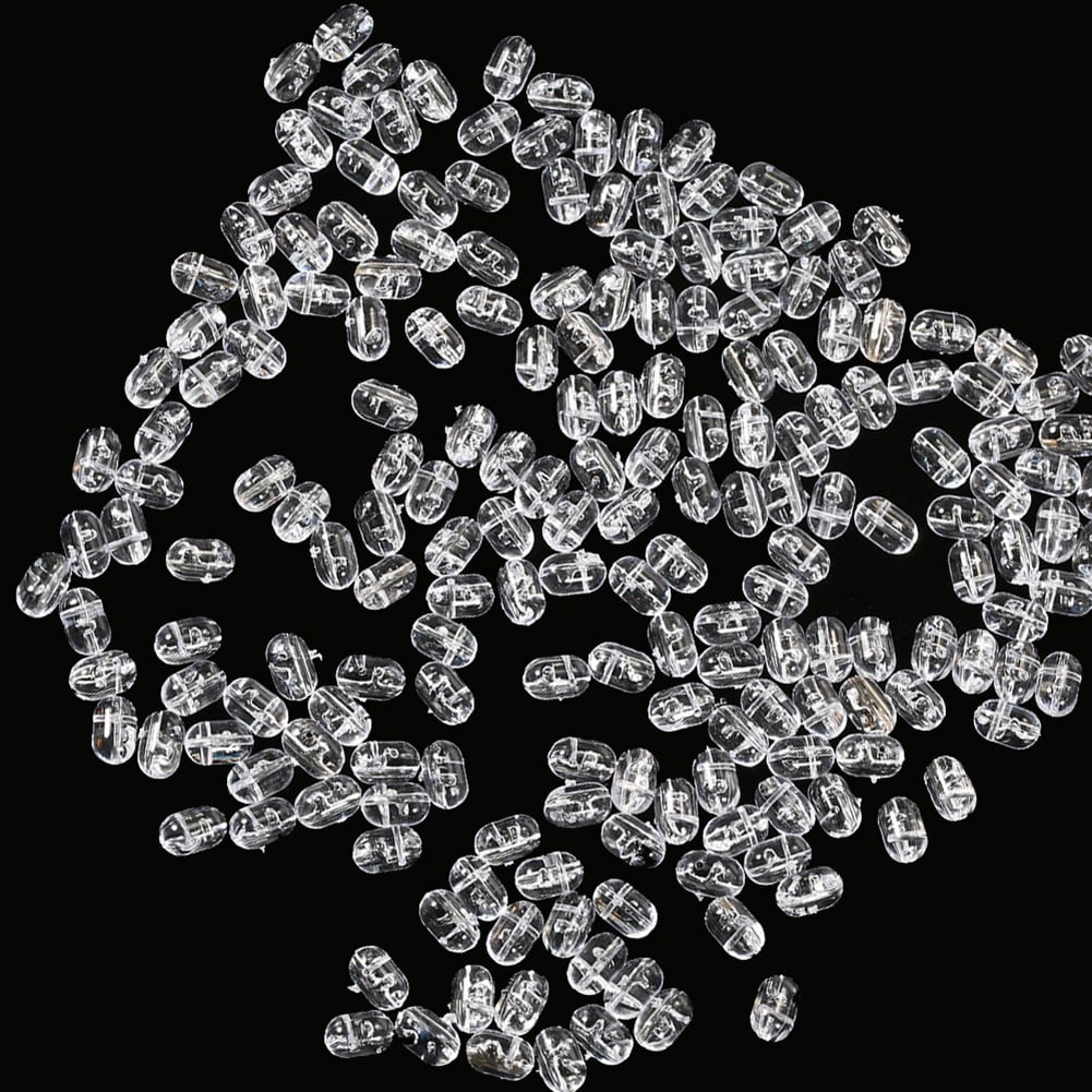 100Pcs Fishing Beads Tranparent Double Cross Hole Beads Clear