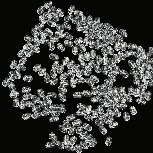Mosiee 100Pcs Fishing Beads Tranparent Double-Cross Hole Beads Clear Beads Sets 4.7X6Mm/5X8Mm Fishing Rig Tools Replacement Parts