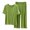 Green, variant on 2 Pack Womens Pajamas Sets Short Sleeve Crew Neck T-Shirt and Capri Pants Pjs Solid Color Soft Comfortable Casual Sleepwear Home Pajamas for Women Set Pink Size M