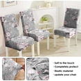 thumbnail image 4 of Grey Dining Chair Covers Set of 6,Pink Floral Parsons Stretch Chair slipcovers,Kitchen Spring Summer Decor Chair Seat Cover Protectors(Pink Flowers,6 Pack), 4 of 6