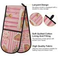 thumbnail image 2 of Yayeee Double Oven Mitt Kitchen Heat Resistant Baking 35" x7" Quilted Glove, Gingerbread Houses, 2 of 6