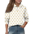 thumbnail image 2 of CCRFTGI Polo Shirts for Kids Girls 7-8 Uniform Polka Dots Shirt Golf Pique Button Down Collared Polo Lightweight Long Sleeve Summer T-Shirts Orange 5-6 Years, 2 of 5